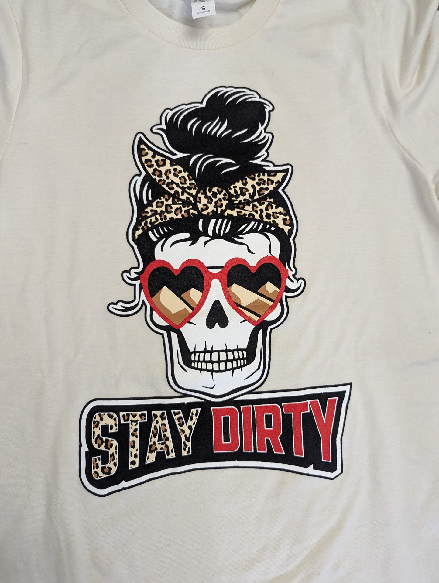 Womens Skull - Stay Dirty - T-Shirt