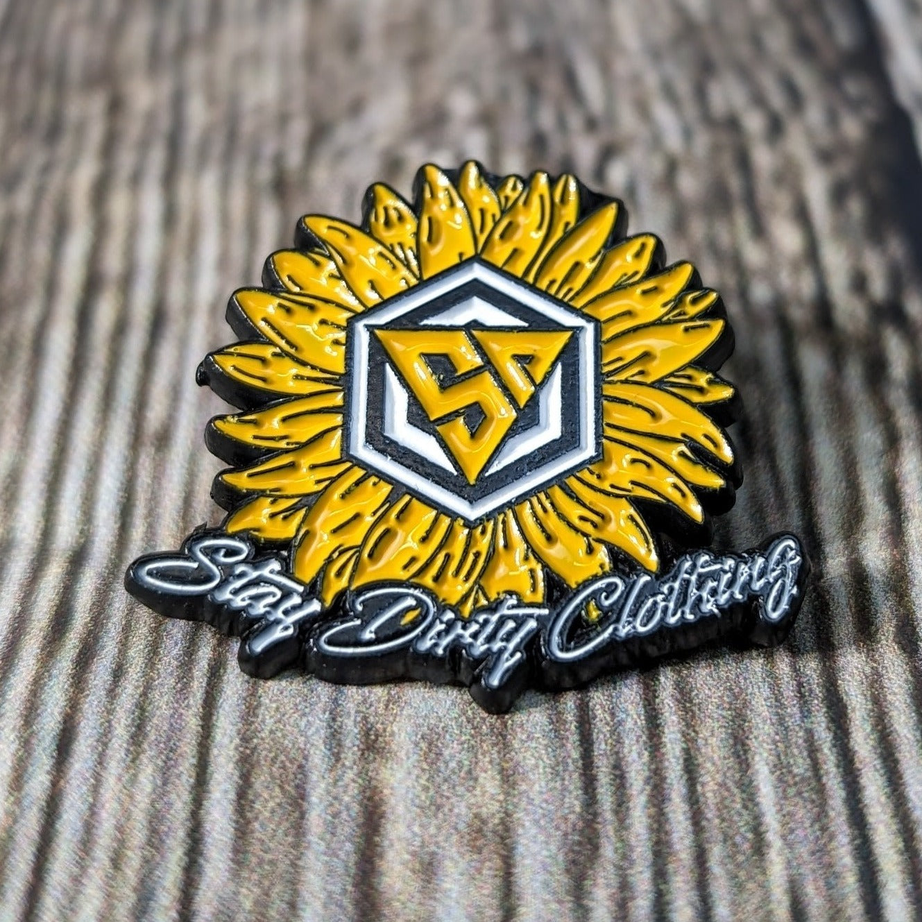 Enamel Lapel Pin - Stay Dirty Sun Flower- Hat/Shirt