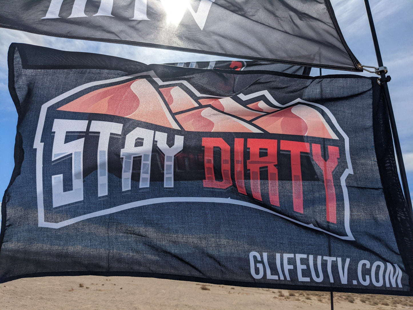 Stay Dirty with dunes Whip Flag 2x3 - G Life UTV Shop Parts