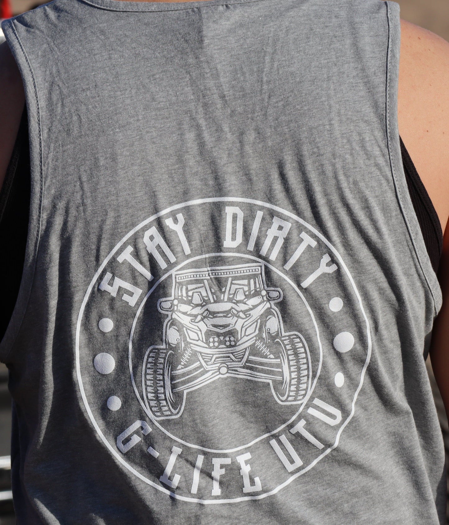 STAY DIRTY Circle Tank Top - Gray - G Life UTV Shop Parts