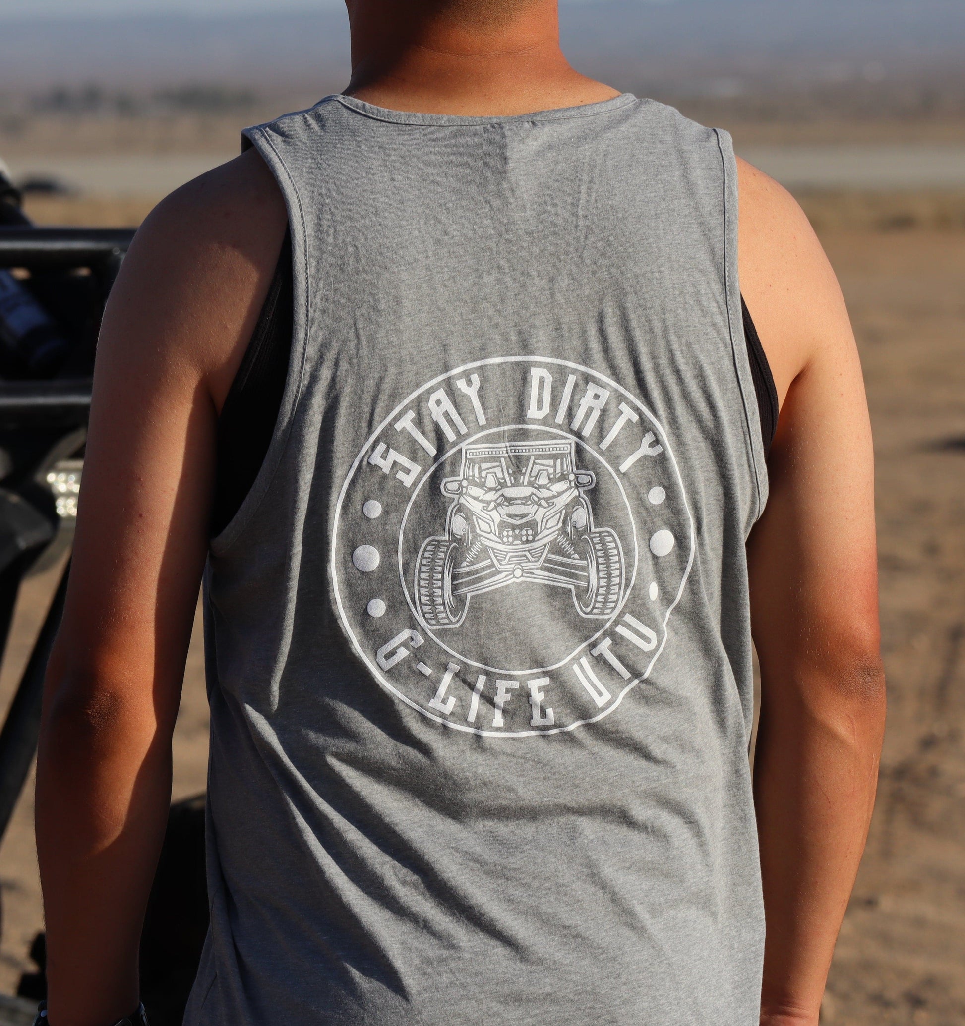 STAY DIRTY Circle Tank Top - Gray - G Life UTV Shop Parts